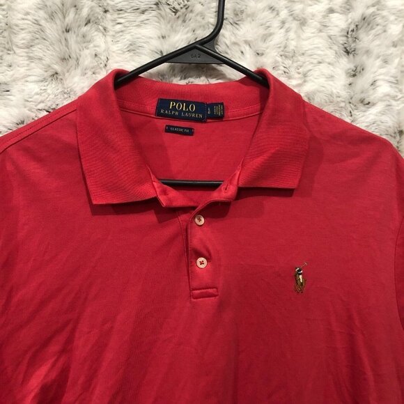 Polo Ralph Lauren Classic Fit Soft Touch Men’s XL Polo Shirt Red Casual Preppy - Picture 3 of 11